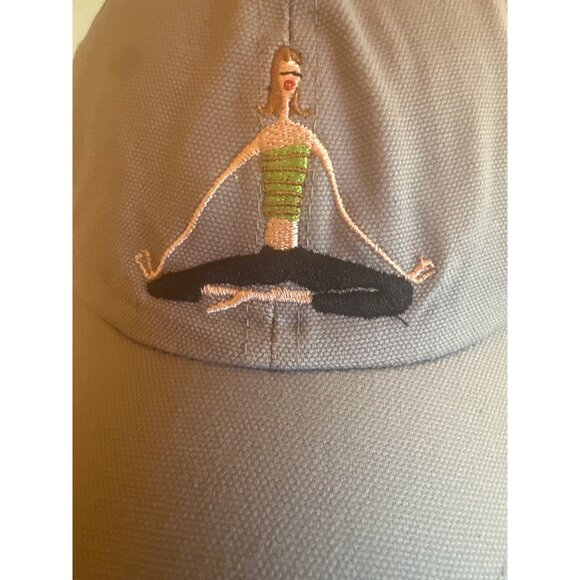 The Girls Yoga Girl Gray Baseball Cap Embroidered Yoga Pose Adjustable - Picture 2 of 6